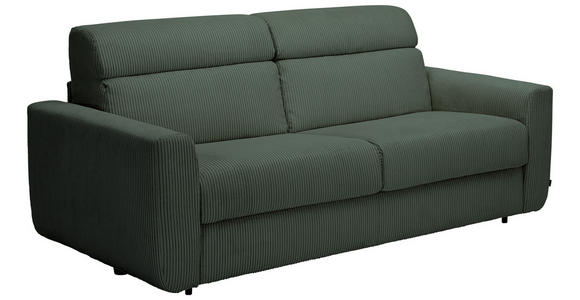 SCHLAFSOFA Cord Waldgrün  - Waldgrün/Schwarz, Design, Kunststoff/Textil (200/84/98cm) - Novel