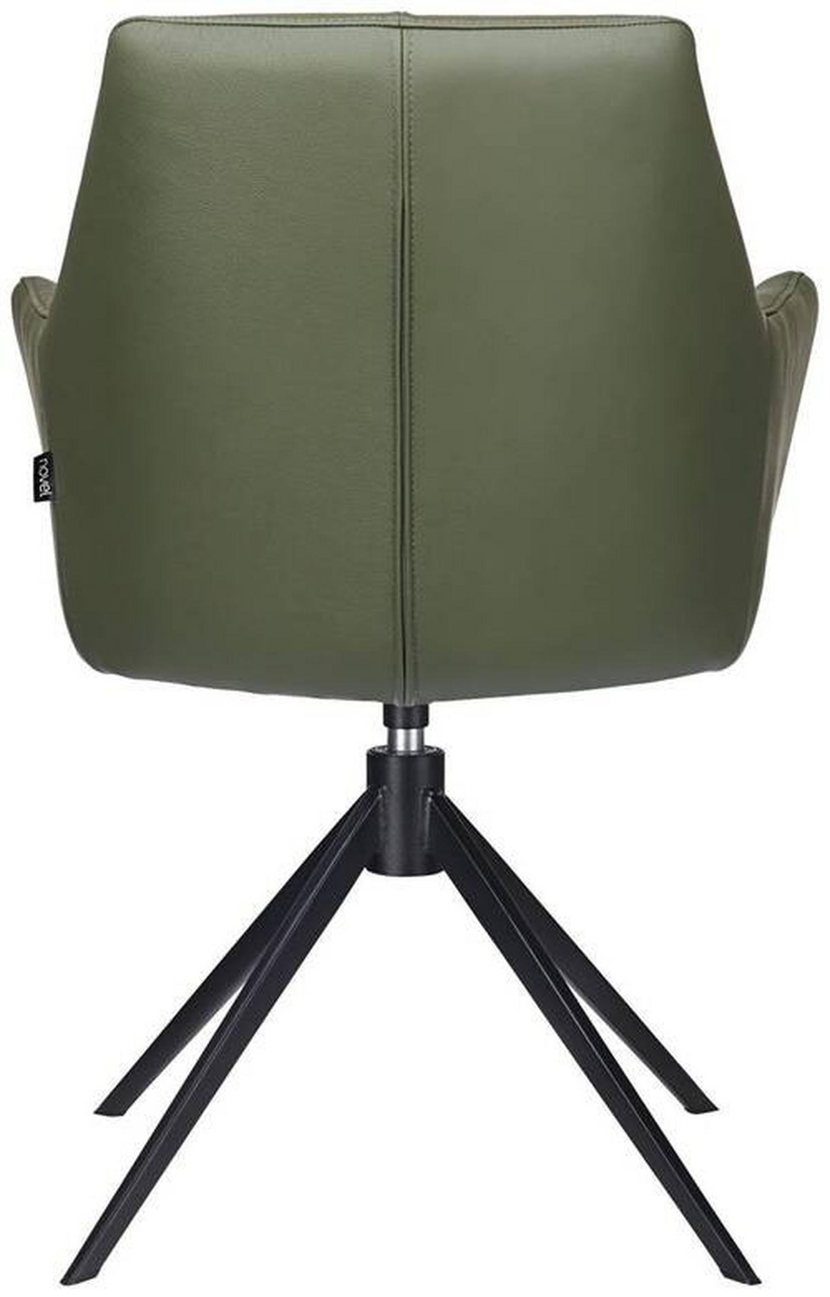 ARMLEHNSTUHL  in Eisen Echtleder pigmentiert  - Schwarz/Grün, KONVENTIONELL, Leder/Metall (59,5/87,5/63cm) - Novel