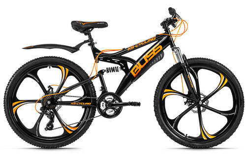 MOUNTAINBIKE 26 Zoll  - Schwarz/Orange, Basics, Metall (180/100/70cm) - Atrigo