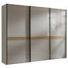 SCHWEBETÜRENSCHRANK in Eiche Artisan, Sandfarben  - Sandfarben/Graphitfarben, Design, Glas/Holzwerkstoff (280/222/68cm) - Moderano