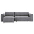 ECKSOFA Dunkelgrau Cord  - Dunkelgrau/Schwarz, MODERN, Kunststoff/Textil (150/245cm) - Carryhome