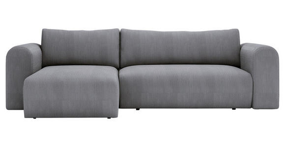 ECKSOFA in Cord Dunkelgrau  - Dunkelgrau/Schwarz, MODERN, Kunststoff/Textil (150/245cm) - Carryhome