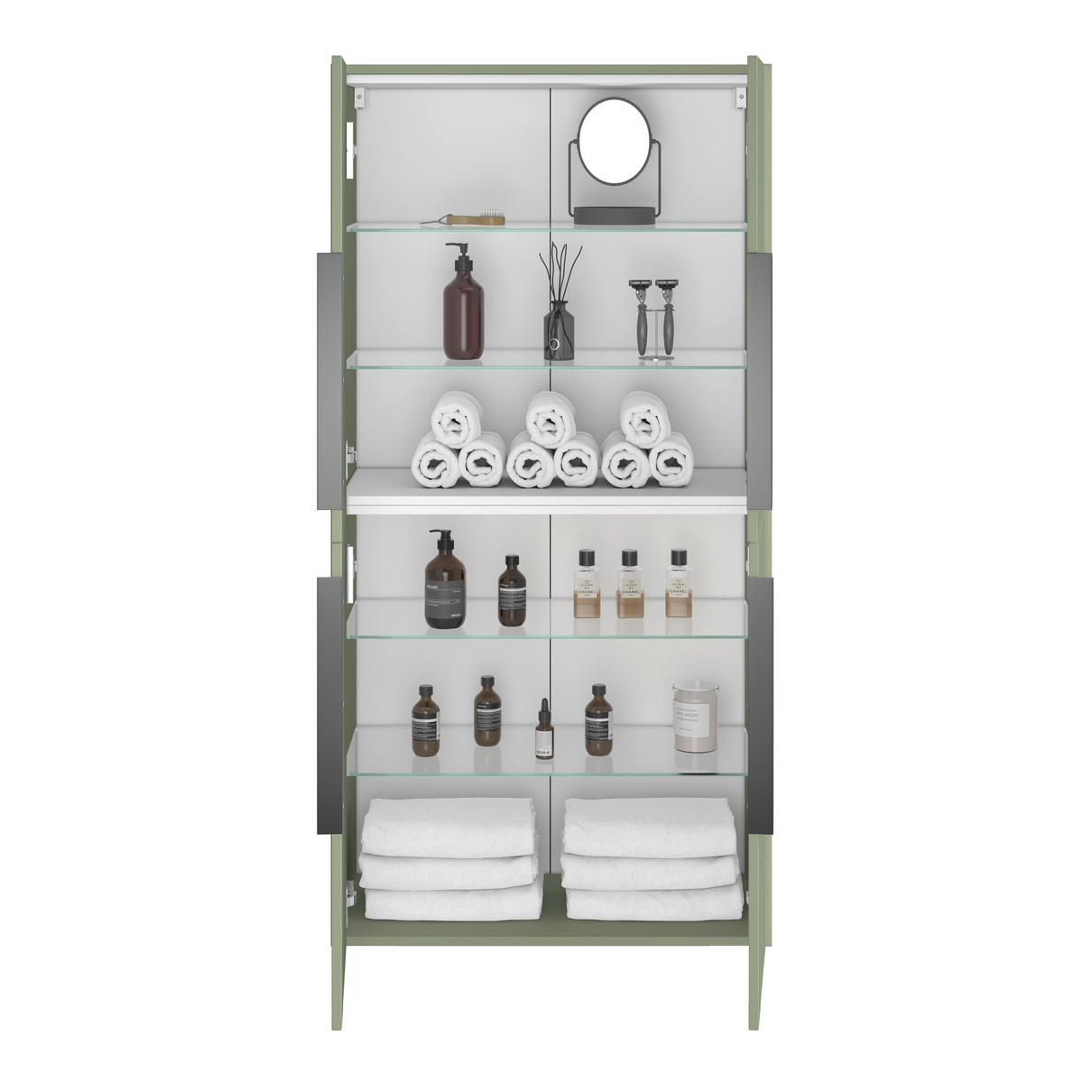 MAGASSZEKRÉNY 76/153,6/38,8 cm  - fekete/pasztellzöld, Romantik / Landhaus, faalapú anyag/fém (76/153,6/38,8cm) - Xora