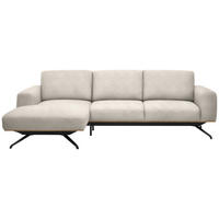 ECKSOFA in Struktur Creme  - Creme/Schwarz, Design, Textil/Metall (157/262cm) - Novel