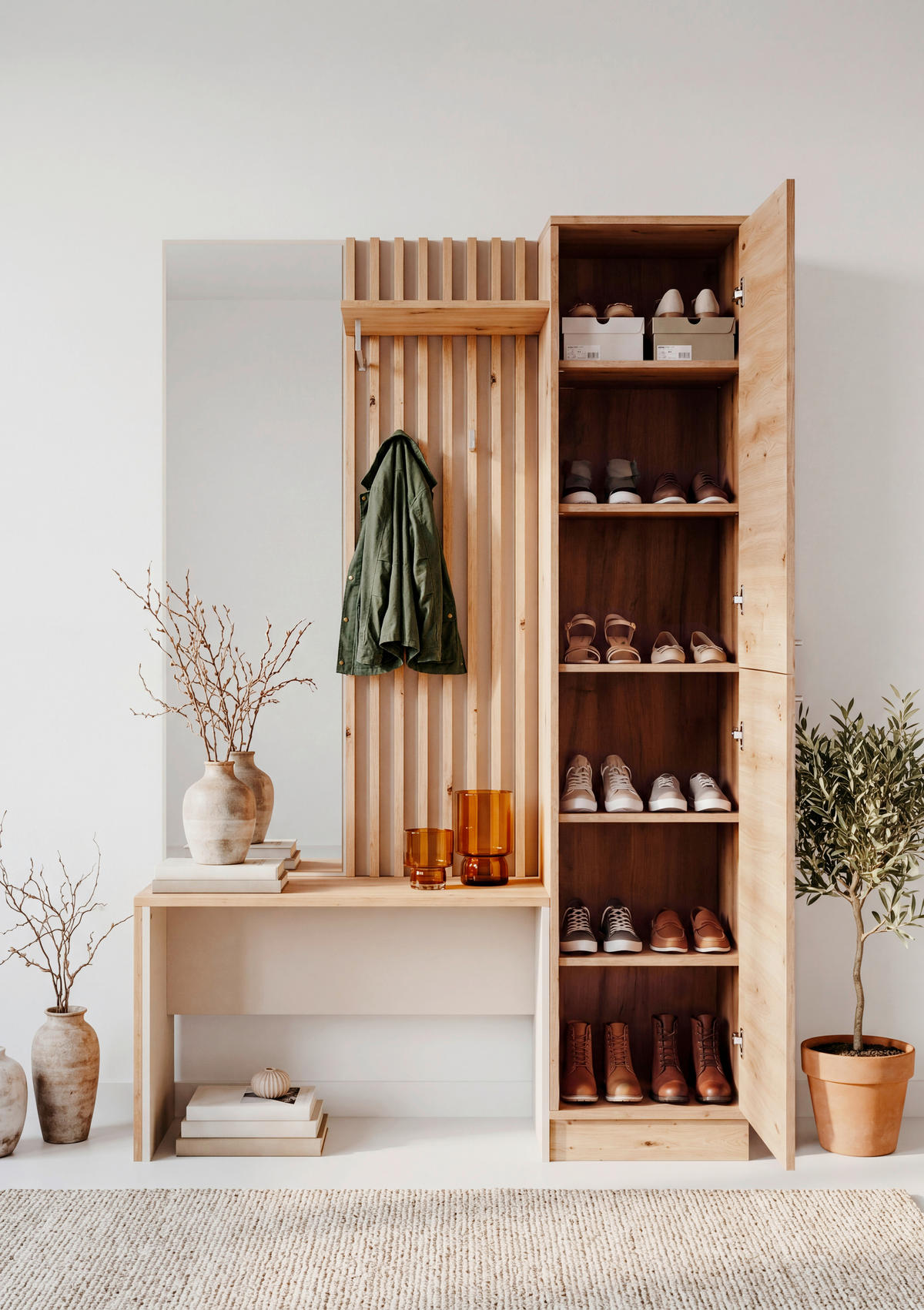 GARDEROBE 122/190/37 cm  - Kaschmir/Eiche Artisan, Modern, Glas/Holzwerkstoff (122/190/37cm) - MID.YOU