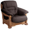 SESSEL in Echtleder Braun  - Eichefarben/Braun, Lifestyle, Leder/Holz (104/95/95cm) - Max Winzer