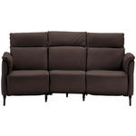 TRAPEZSOFA Echtleder Dunkelbraun  - Dunkelbraun/Schwarz, KONVENTIONELL, Leder/Metall (221/103/95cm) - Dieter Knoll