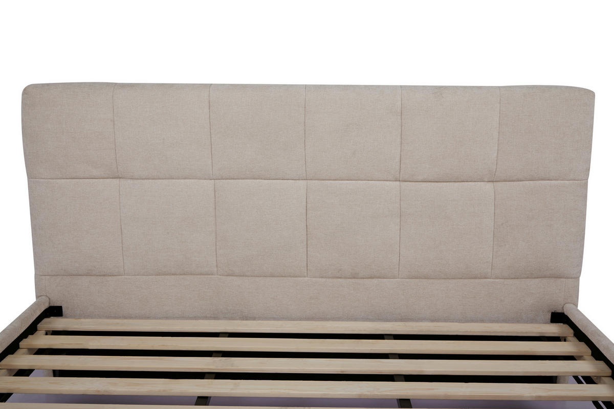 POLSTERBETT Lattenrost 180/200 cm  in Beige  - Beige/Schwarz, Design, Holz/Textil (180/200cm) - Boxxx
