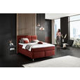 BOXSPRINGBETT 140/200 cm  in Rotbraun  - Rotbraun/Alufarben, KONVENTIONELL, Textil/Metall (140/200cm) - Dieter Knoll