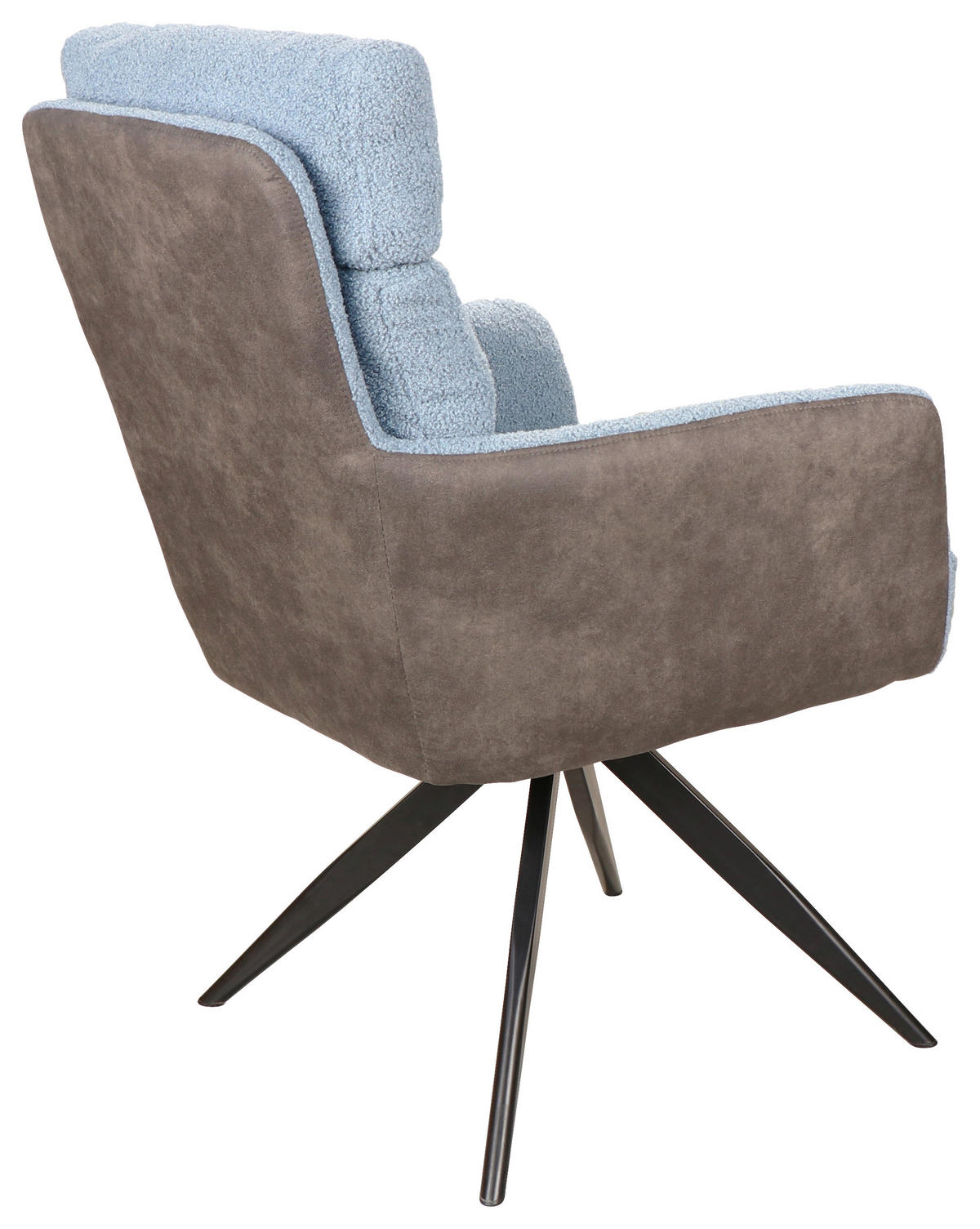 ARMLEHNSTUHL  in Eisen Webstoff, Teddystoff  - Blau/Schwarz, Design, Textil/Metall (60/91/67cm) - Novel