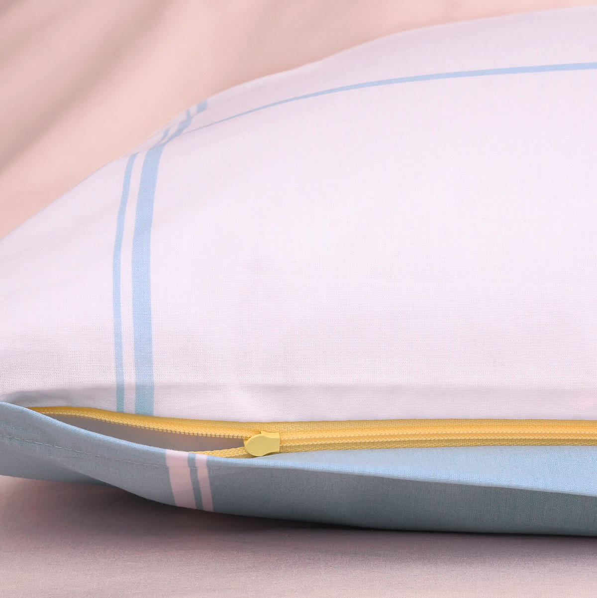 KISSENHÜLLE 40/40 cm  - Pastellblau/Weiß, Basics, Textil (40/40cm) - Tom Tailor