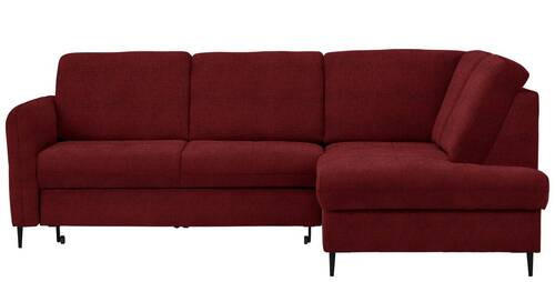 ECKSOFA in Chenille Rot  - Rot/Schwarz, MODERN, Holz/Textil (241/184cm) - Carryhome