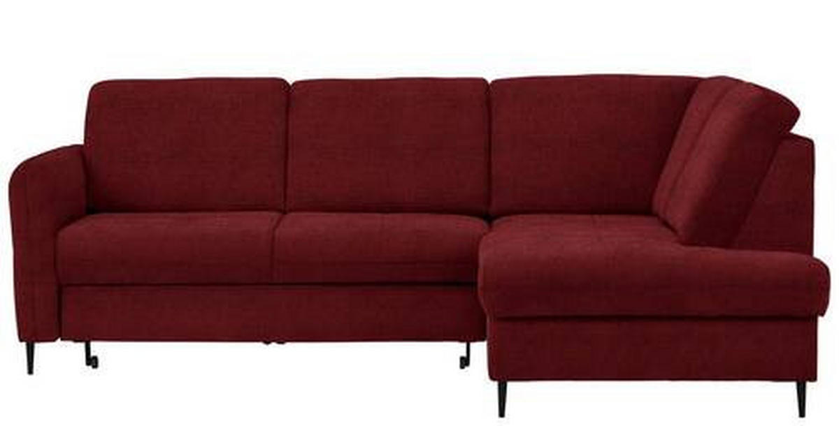 ECKSOFA in Chenille Rot  - Rot/Schwarz, Modern, Holz/Textil (241/184cm) - Carryhome