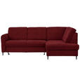 ECKSOFA in Chenille Rot  - Rot/Schwarz, MODERN, Holz/Textil (241/184cm) - Carryhome