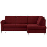 ECKSOFA in Chenille Rot  - Rot/Schwarz, MODERN, Holz/Textil (241/184cm) - Carryhome