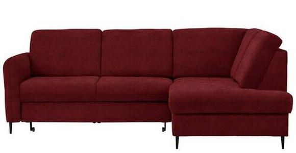 ECKSOFA in Chenille Rot  - Rot/Schwarz, MODERN, Holz/Textil (241/184cm) - Carryhome