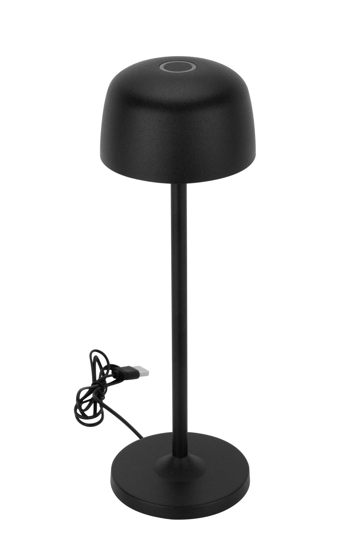 STOLNÍ LAMPA NA BATERIE 7,6/24 cm - černá/průhledné, Design, kov/plast (7,6/24cm) - Novel