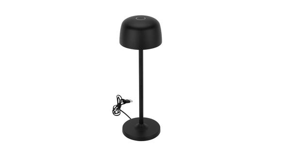 AKKU-TISCHLEUCHTE Las Vegas 7,6/24 cm - Transparent/Schwarz, Design, Kunststoff/Metall (7,6/24cm) - Novel
