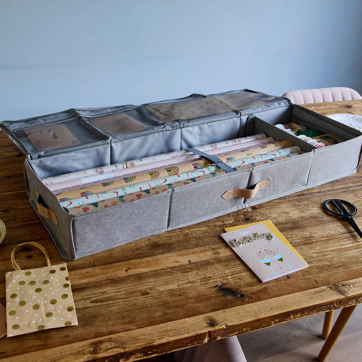 AUFBEWAHRUNGSBOX Premium  - Hellgrau, Basics, Textil (90/30/12cm) - Store It