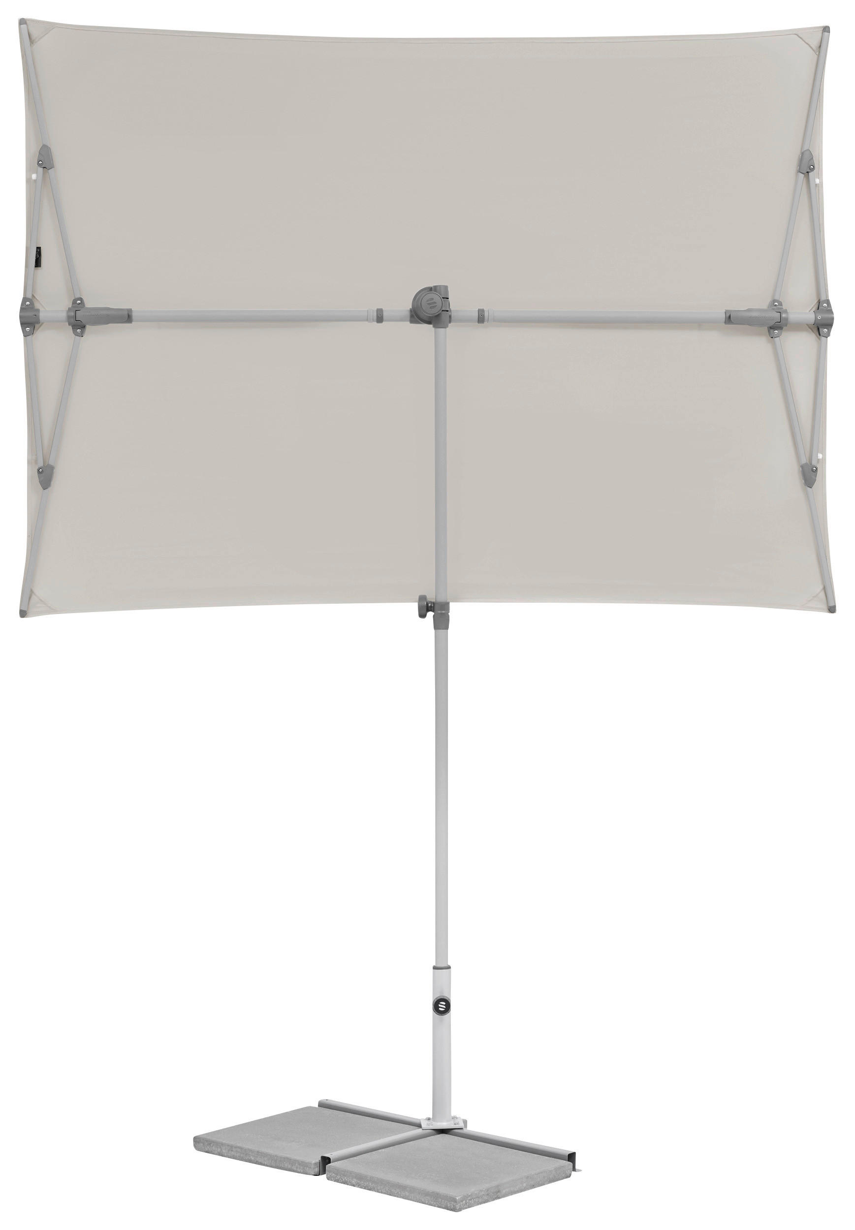 SONNENSCHIRM  - Platinfarben/Hellgrau, KONVENTIONELL, Metall (195/140cm) - Suncomfort by Glatz