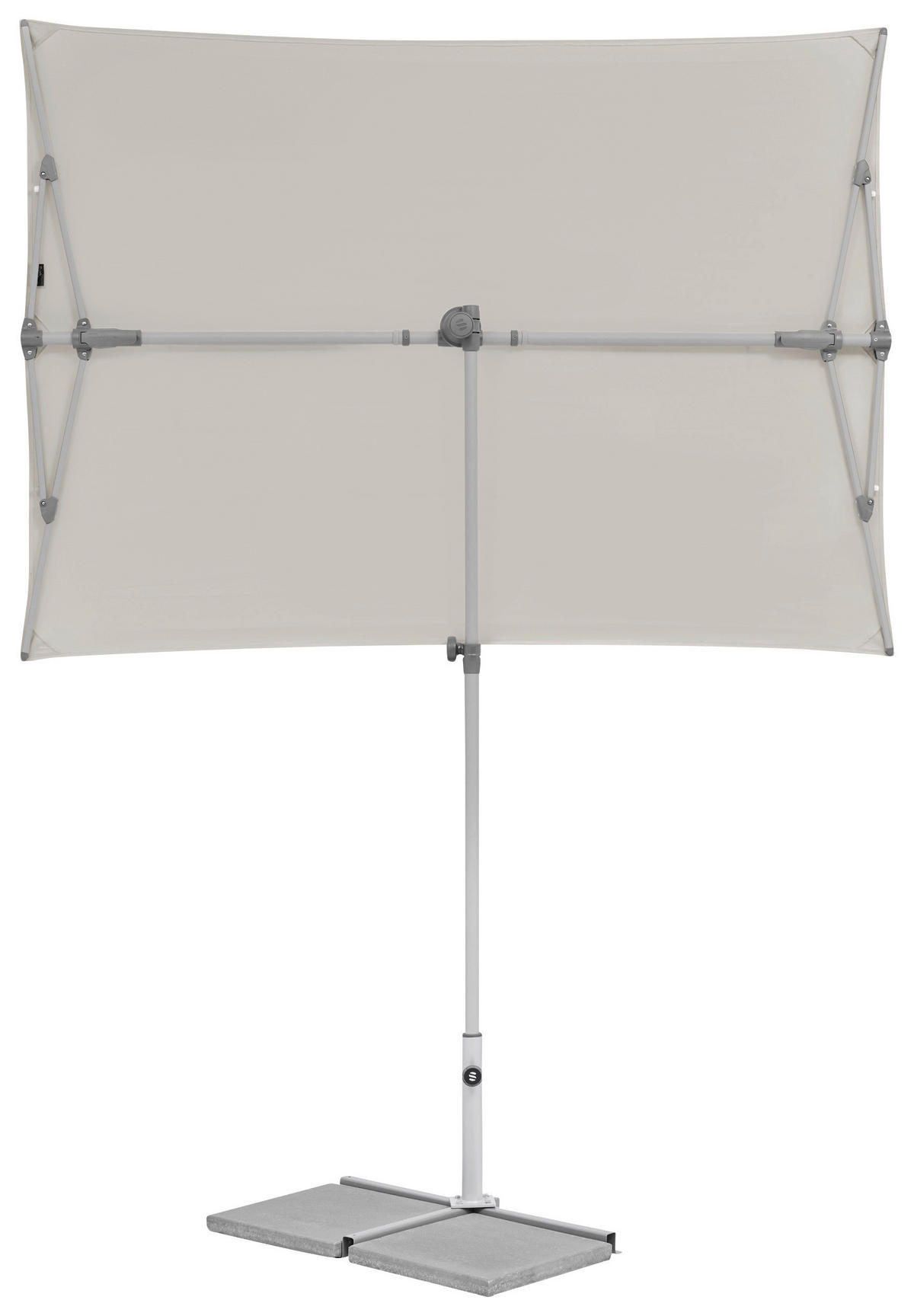 SONNENSCHIRM  195/140 cm  - Platinfarben/Hellgrau, KONVENTIONELL, Metall (195/140cm) - Suncomfort by Glatz
