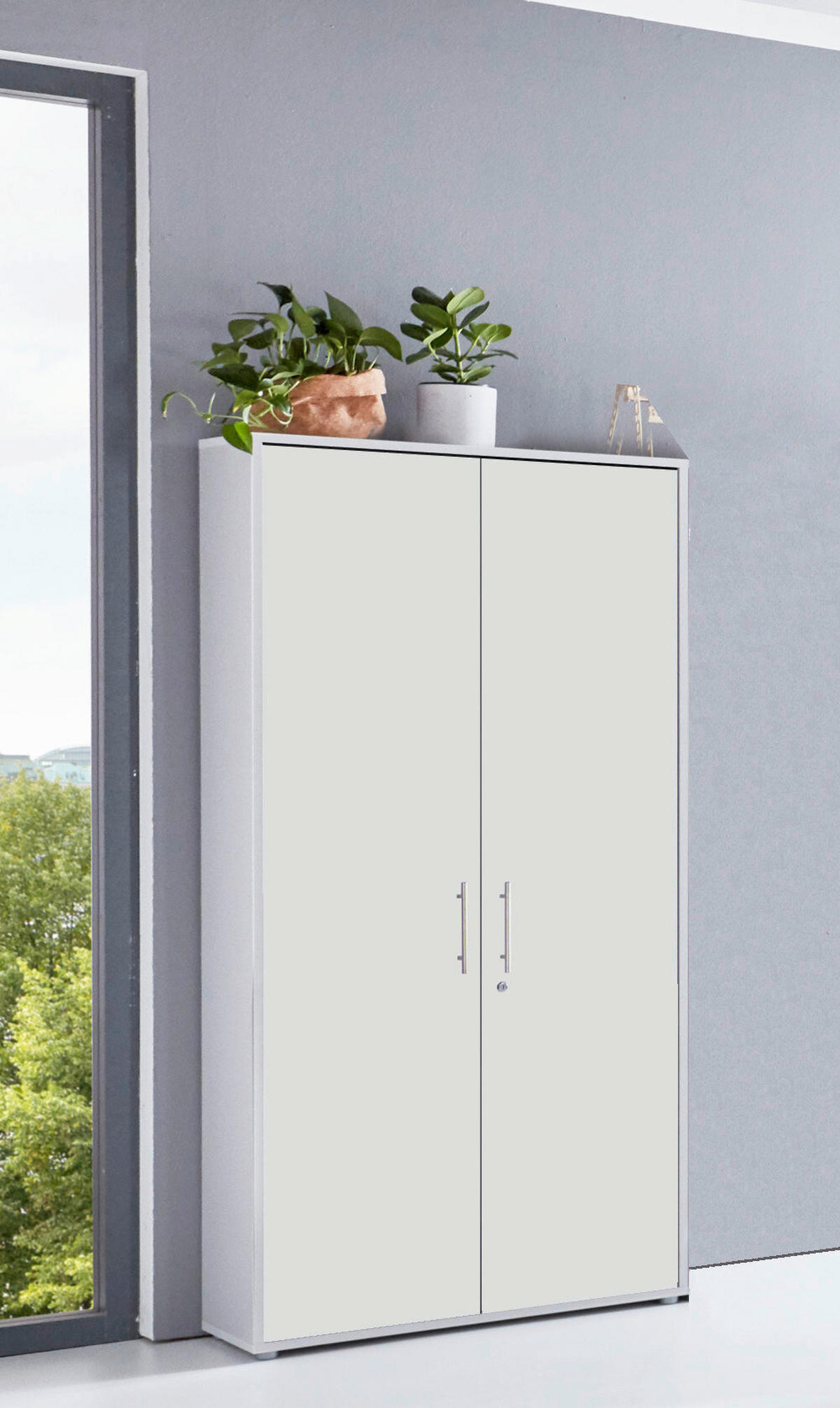 BÜRO - Weiß/Grau, MODERN, Holzwerkstoff/Metall - MID.YOU