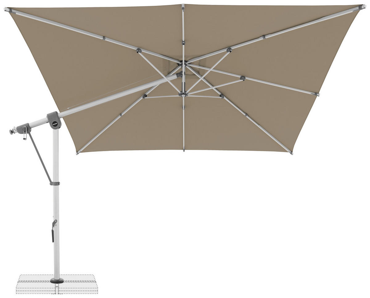 AMPELSCHIRM 300x300 cm  - Sandfarben/Hellgrau, Basics, Textil/Metall (300/300cm) - Doppler
