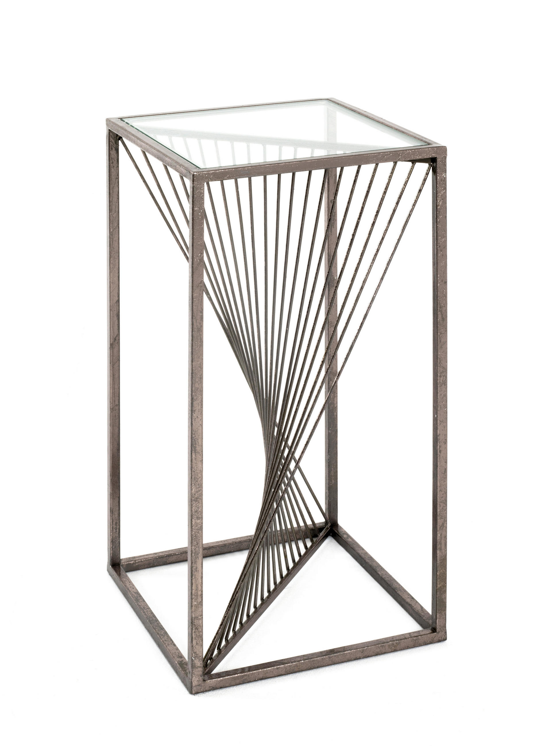 BEISTELLTISCH in Metall, Glas 30/30/60 cm  - Bronzefarben, MODERN, Glas/Metall (30/30/60cm)