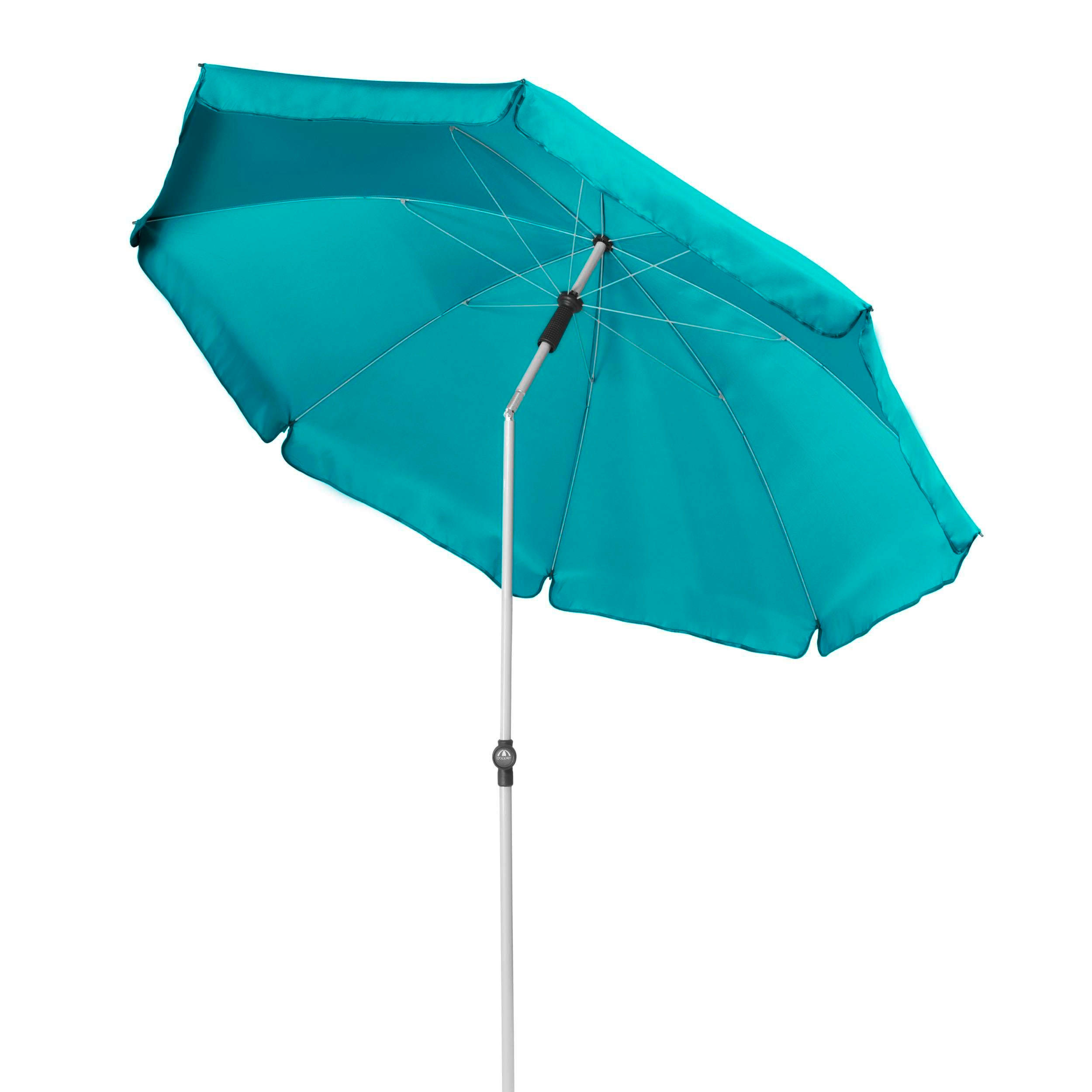 SONNENSCHIRM 200 cm Türkis  - Türkis/Hellgrau, Basics, Textil/Metall (200/200cm) - Doppler