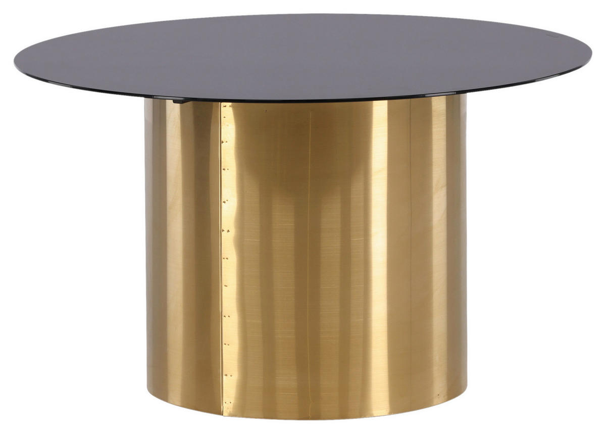 SOFFBORD i metall, glas 80/80/46 cm  - svart/guldfärgad, Design, metall/glas (80/80/46cm) - Livetastic