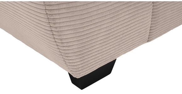 ECKSOFA Taupe Cord Rückenkissen, Armlehnenkissen, Bettkasten, Schlaffunktion, Rücken echt, Liegefläche im Originalstoff  - Taupe/Schwarz, KONVENTIONELL, Kunststoff/Textil (304/212cm) - Carryhome
