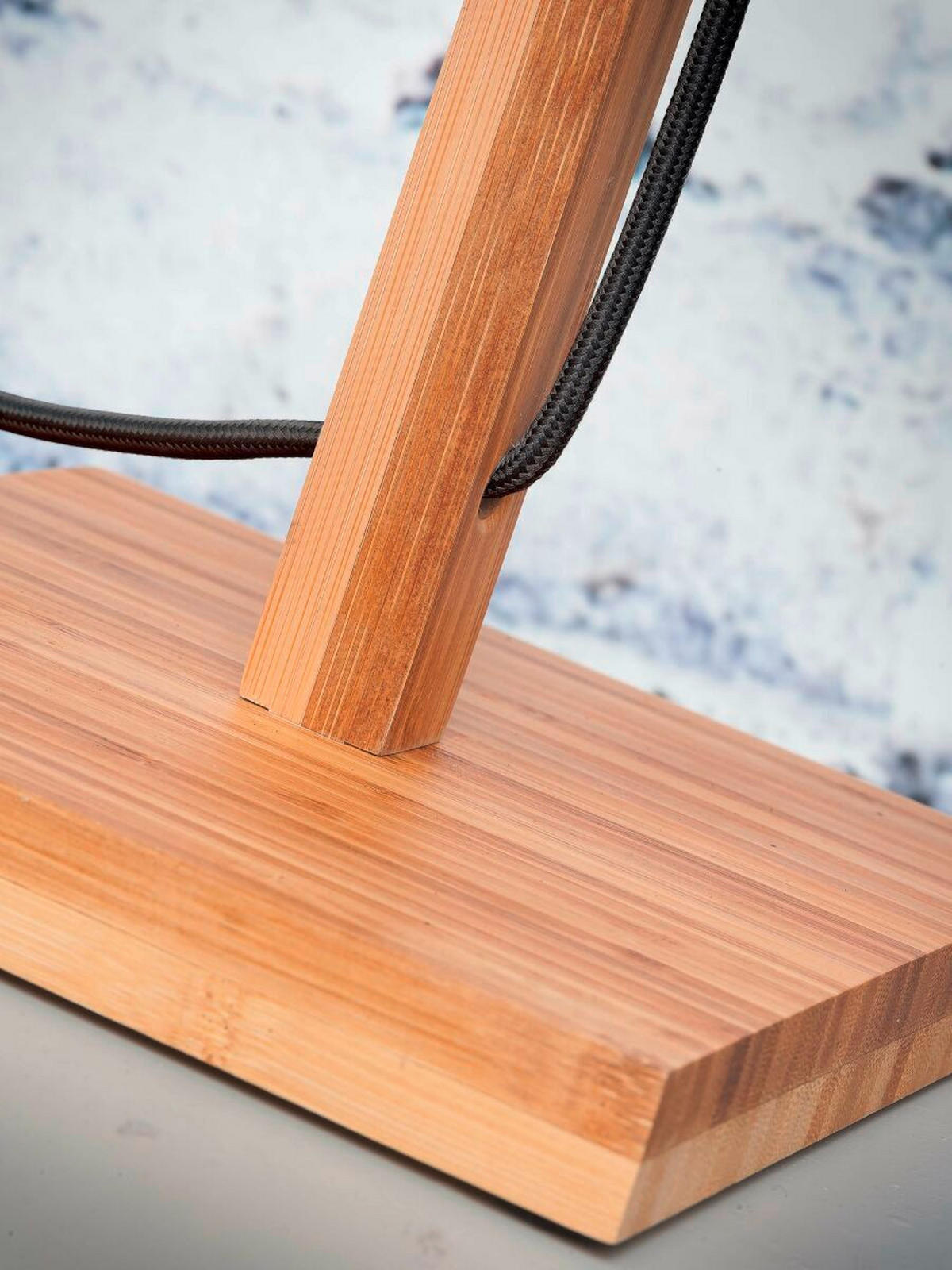 TISCHLEUCHTE GOOD&MOJO  22/40 cm  - Schwarz/Naturfarben, Trend, Holz (22/40cm) - Good & Mojo