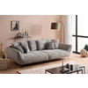 BIGSOFA in Flachgewebe Dunkelgrau  - Dunkelgrau/Schwarz, Design, Textil/Metall (311/95/130cm) - Livetastic