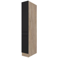 APOTHEKERSCHRANK 30/200/57 cm  in Schwarz, Eichefarben  - Eichefarben/Schwarz, KONVENTIONELL, Holzwerkstoff/Metall (30/200/57cm) - FlexWell