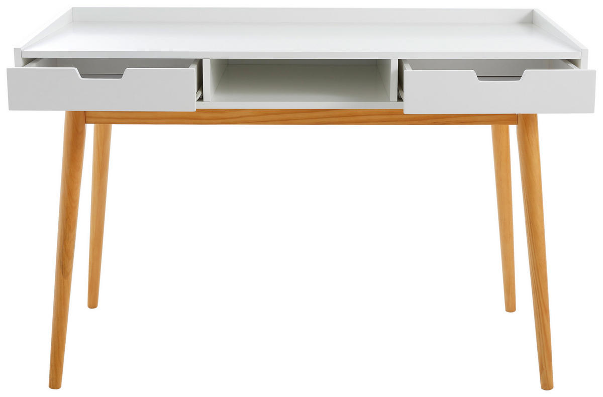 MASĂ DE SCRIS in lemn, material pe bază de lemn  - alb/culoare natur, Modern, lemn/material pe bază de lemn (120/55/80cm) - PBJ