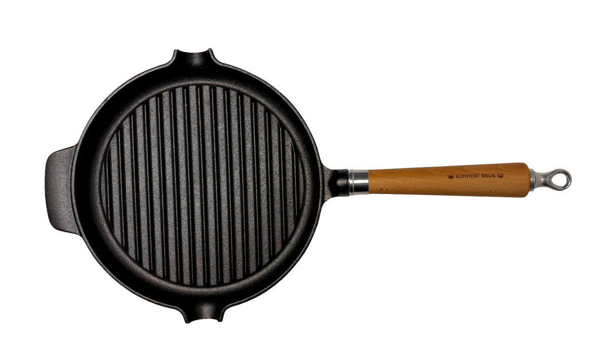 BRATPFANNE  - Schwarz/Braun, Basics, Holz/Metall (51/25/7.5cm)