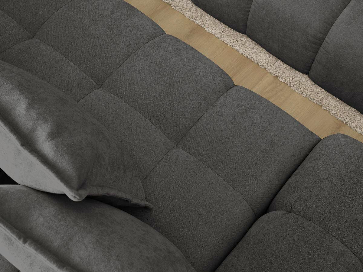 ECKSCHLAFSOFA EVEREST  mit Rücken echt, Armteil links, Armteil rechts Struktur Schwarz  - Schwarz, MODERN, Kunststoff/Textil (318/180cm) - Livetastic