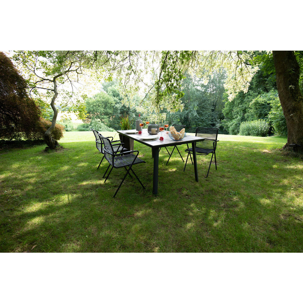 Thumbnail - Gardenson Gartenset, Anthrazit, Schwarz, Teak, Metall, Kunststoff, 92x73x160 cm, gastro- und objekttauglich, wetterbestä...