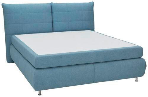 BOXSPRINGBETT 180/200 cm  in Blau  - Blau/Edelstahlfarben, Konventionell, Textil (180/200cm) - Dieter Knoll
