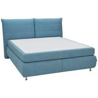 BOXSPRINGBETT 200/200 cm  in Blau  - Blau/Edelstahlfarben, Konventionell, Textil (200/200cm) - Dieter Knoll