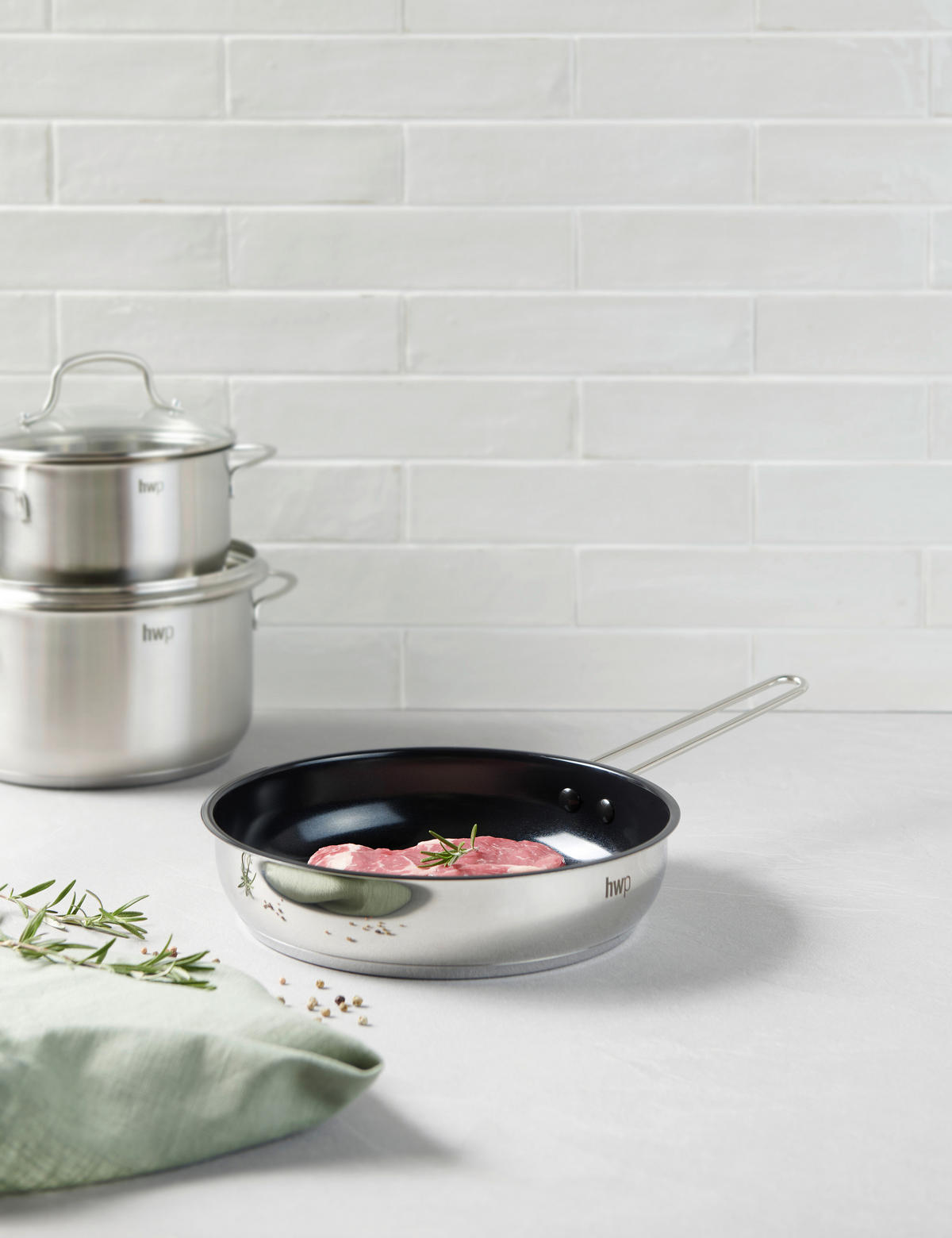 SET POSOD  VERONA   kovina, umetna masa   - barve nerjavečega jekla/črna, Basics, kovina/umetna masa - Homeware Profession.