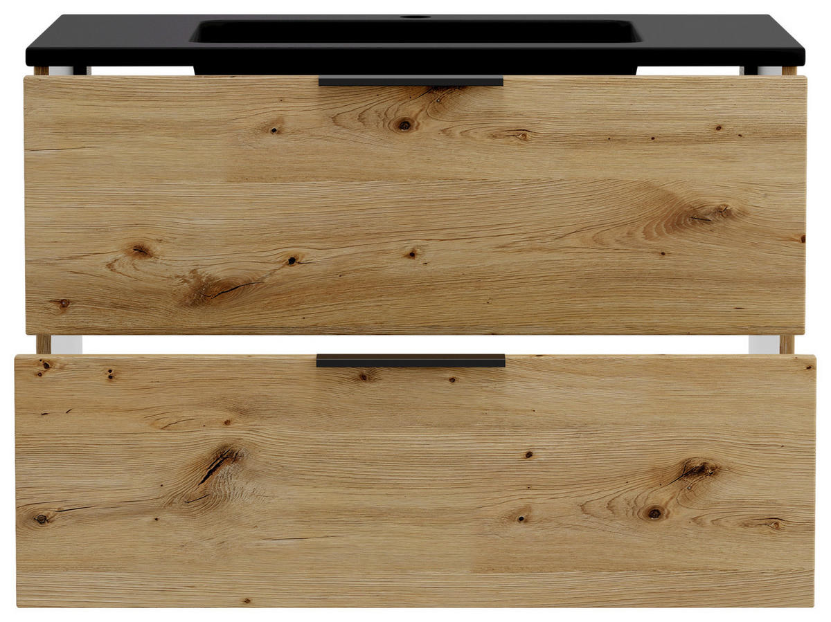WASCHTISCHKOMBI  - Schwarz/Eiche Artisan, MODERN, Keramik/Holzwerkstoff (80/54/47cm) - Held