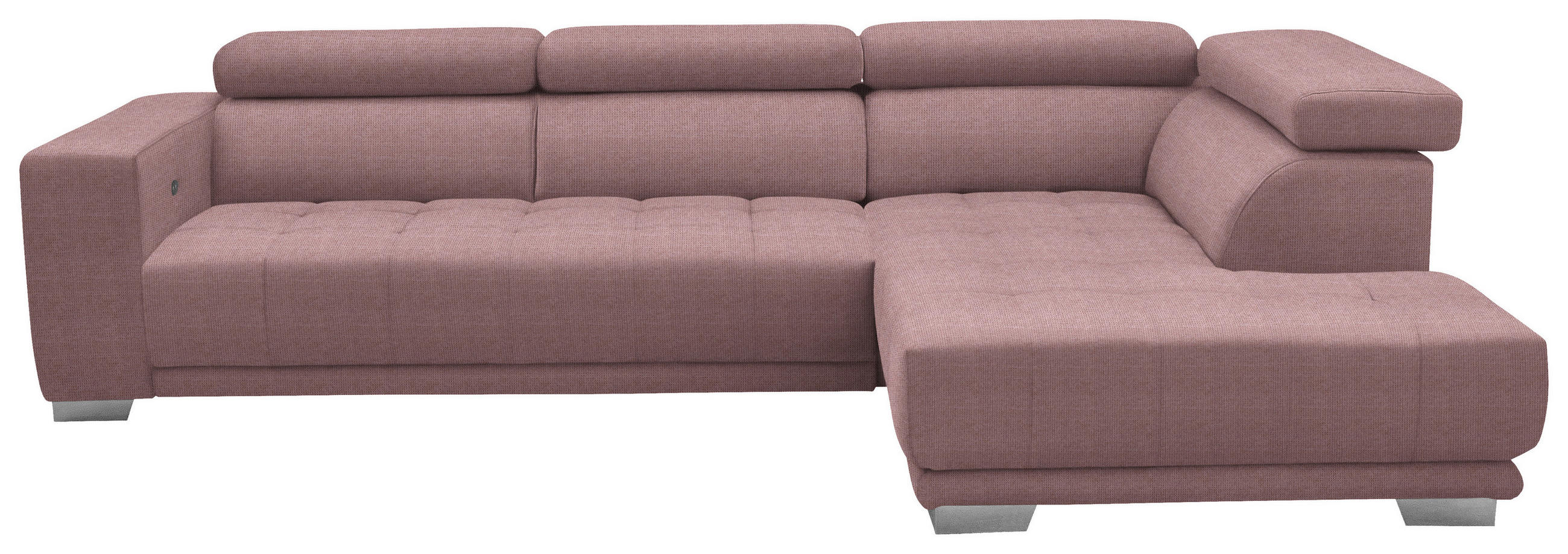 ECKSOFA  in Mikrofaser Rosa  301/207 cm  - Chromfarben/Rosa, Design, Textil/Metall (301/207cm) - Xora