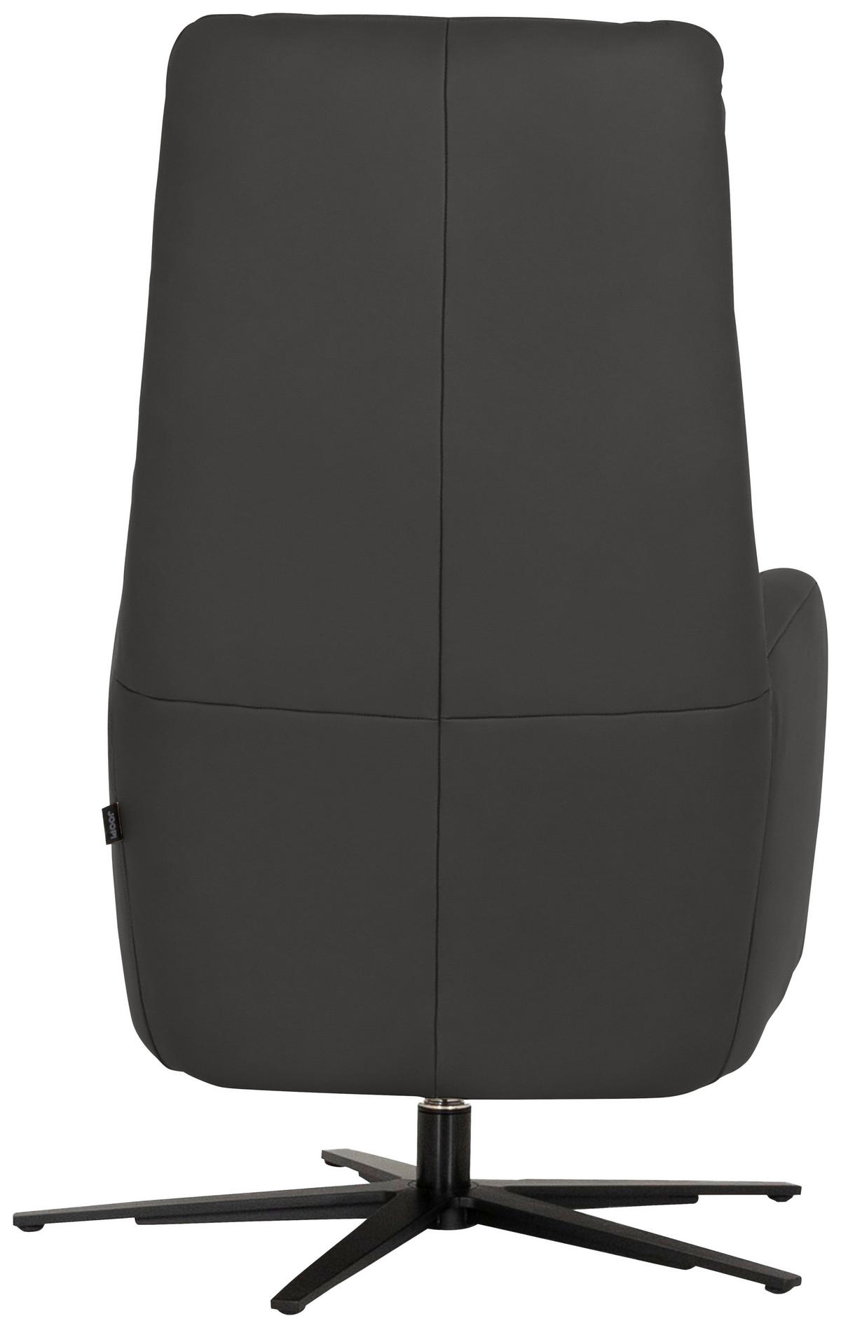 RELAXSESSEL Leder Dunkelgrau  - Dunkelgrau/Schwarz, Modern, Leder/Metall (66/110/83cm) - Joop!