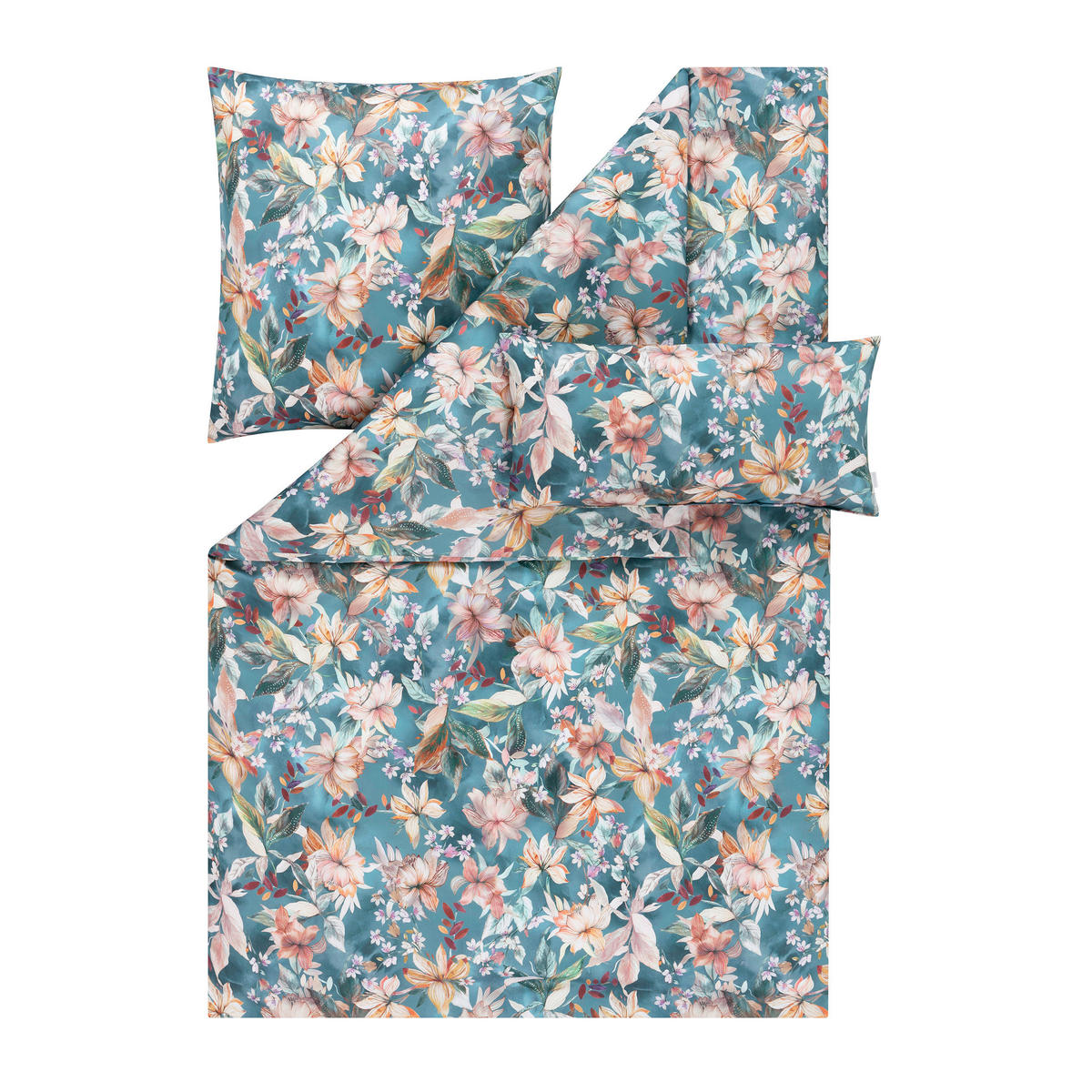 BETTWÄSCHE Atelier Makosatin 155/200 cm  - Blau, Design, Textil (155/200cm) - Estella