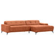 ECKSOFA in Cord Rostfarben  - Rostfarben/Schwarz, KONVENTIONELL, Textil/Metall (295/165cm) - Carryhome