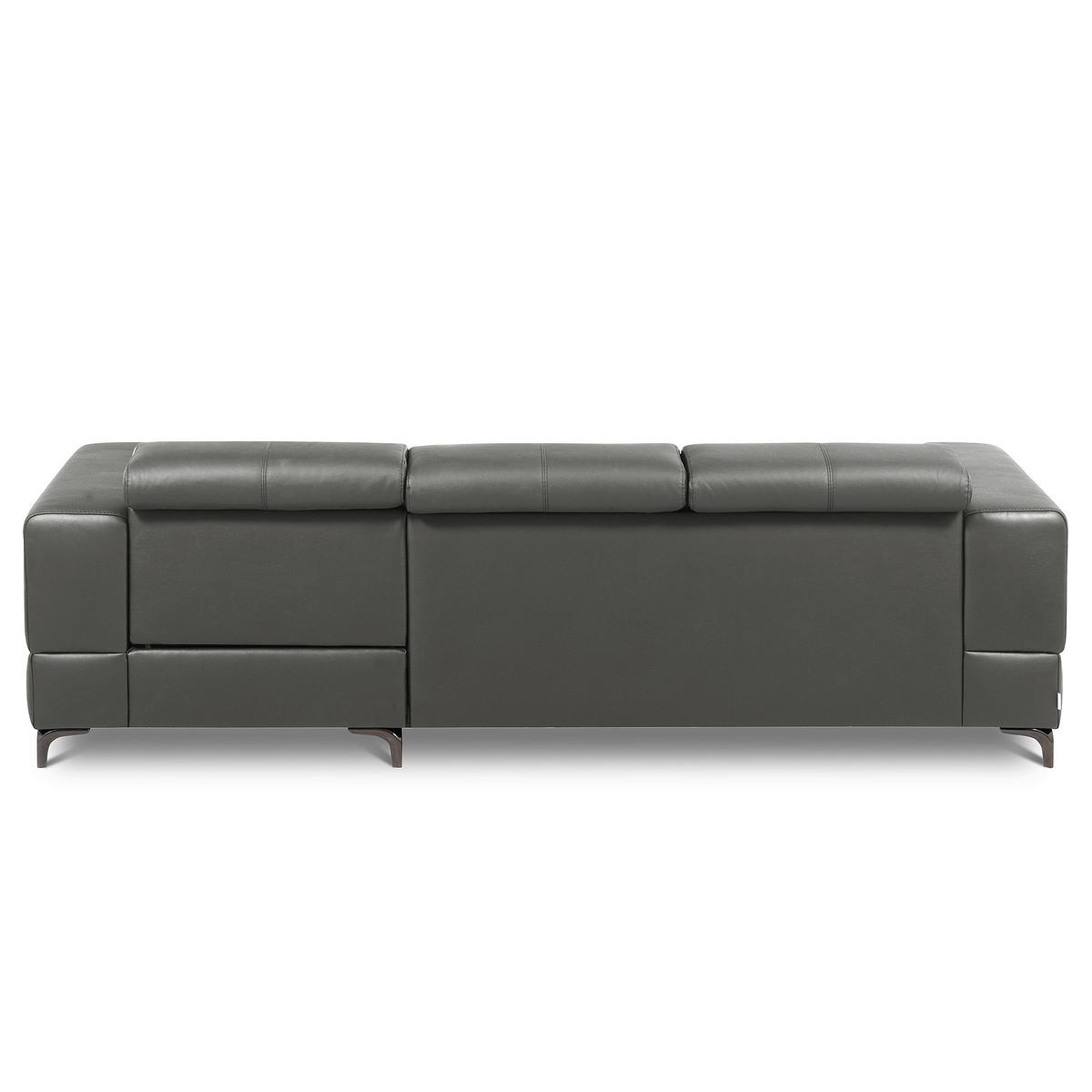 ECKSOFA  in Lederlook Echtleder Anthrazit  - Anthrazit/Schwarz, Design, Leder/Textil (247/173cm) - Livetastic