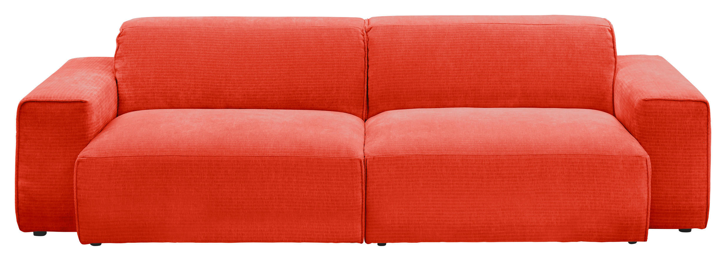 BIGSOFA Chenille Rot  - Rot/Schwarz, Design, Kunststoff/Textil (238/71/101cm) - Pure Home Lifestyle