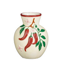 VÁZA  - sötétvörös, Basics, kerámia (15.5/15/19cm)