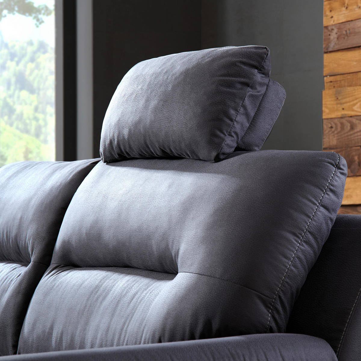 SEDEŽNA GARNITURA, mikrovlakna antracit  - barve kroma/antracit, Design, tekstil (270/92/101cm) - Stylife